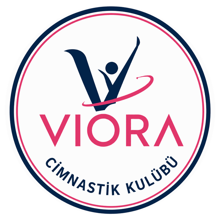Viora Cimnastik Kulübü ambleminde kurdeleyle hareket hâlinde bir cimnastikçi figürü